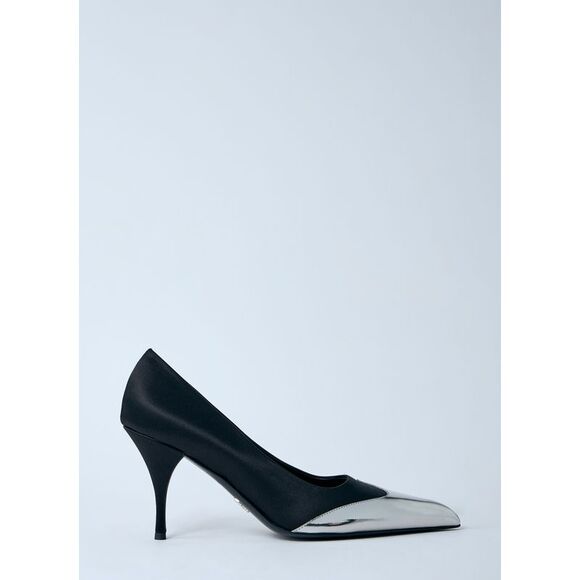 Prada Women Satin And Metallic Heeled Pumps